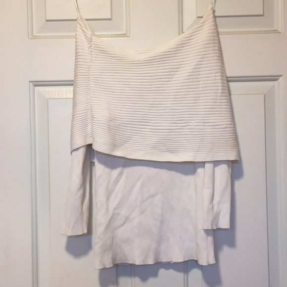 I.N.C off the shoulder white top - Picture 2 of 3